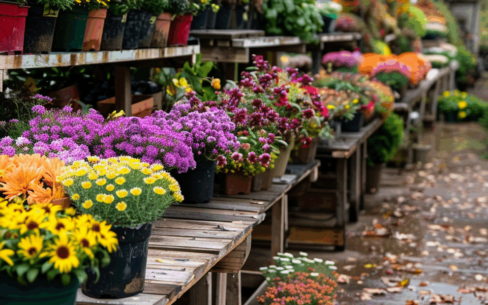plante automnales en octobre dans un jardin